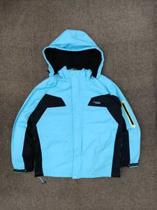 Light Blue Hooded Ski Jacket