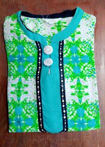 Teal Green Printed Kurta Set