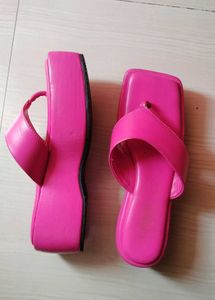 Hot Pink Platform Flip Flops