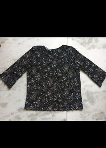 (SALE )Cream Polka Dot Black Top For Women's