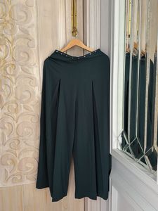 bottle green flared pants
