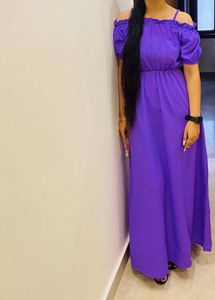 purple colored  maxi dress