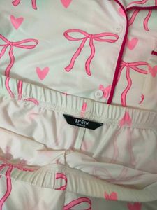 Cute Bow &amp; Heart Pajama Set