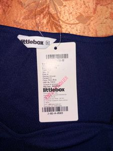 Navy Blue Sweetheart Neck Crop Top | Littlebox