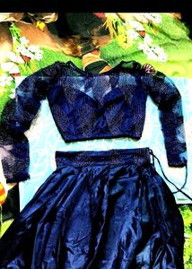 Navy Blue Embellished Lehenga Set