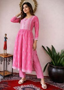 Pink Kurta Set with Pants