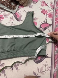 Cute Green Crop Top, Bust-34