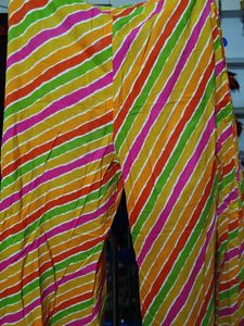Elegant multicolor striped palazzo with dupatta