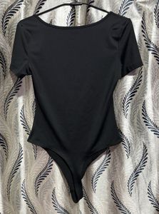 Black Square Neck Bodysuit