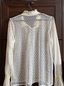 Sheer Lace Dot Blouse