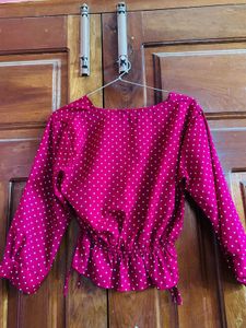 Chic Polka Dot Peplum Top