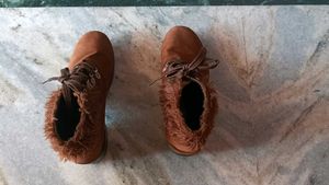 Cute Brown Ankle Boots with Fur