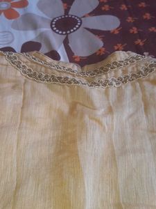 new cream high neck Elegant Ethnic Blouse