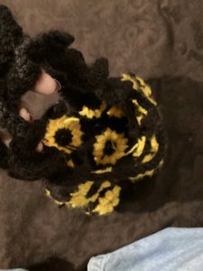 Handmade Crochet Sunflower Clutch