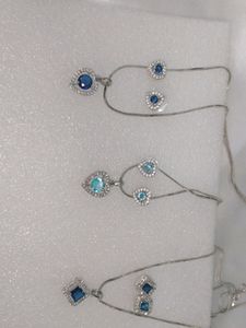 American Diamond Silver Pendant Set