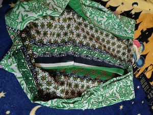 Green Paisley Print Saree