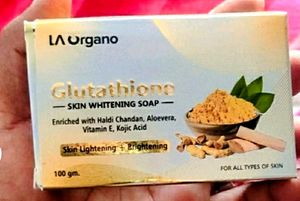 "La Organo Glutathione Haldi Chandan Skin Brightening &amp; Whitening Soap (100g) - Radiant Skin with Turmeric Glow 🌟🪶"