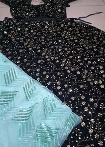 Black Sequined Lehenga Choli Set