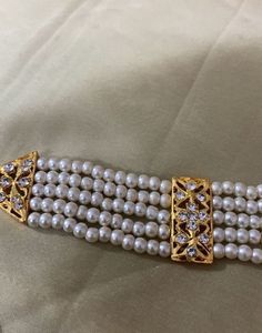 Elegant Pearl &amp; Gold Choker Set