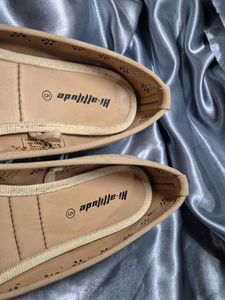 Women's Tan Perforated Ballet Flats