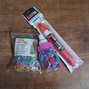 🖇 | Paperclips, Rubber Bands, Correction Pen