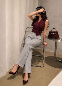 Zara Checkered Tailored Trousers