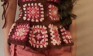 Crochet granny square Top