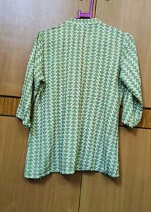 Stylish Geometric Print Tunic Top