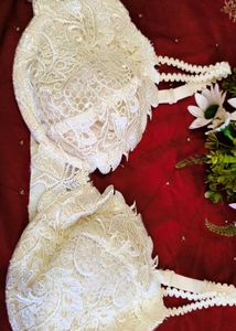 very sexy lace detail bra with thong