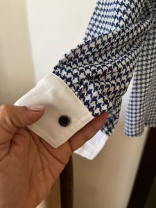 Sale !! Checkered Blue Chic Shirt