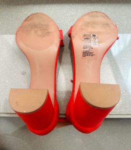 Red Strappy Block Heels