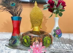 Golden Buddha Head Statue For Decoration