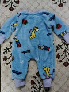 Cute Baby Blue Fleece Onesie