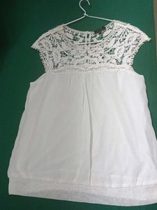 Korean White Blousson Top
