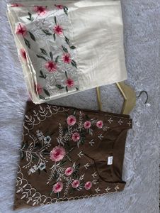 Brown Embroidered Co-Ord Set
