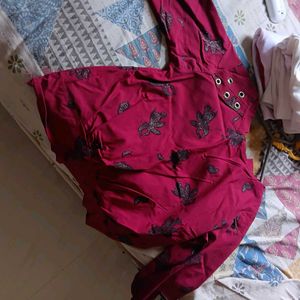 Stylish Pink Floral Print Top