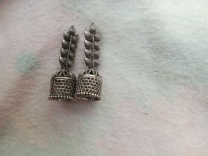 Silver Bead Hoop Earrings
