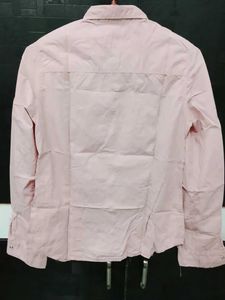 Soft Pink Collared Button-Up Shirt