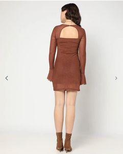 brown embellished dress size- XS