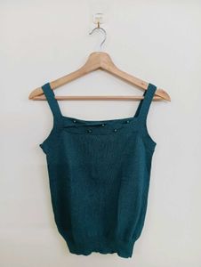 Teal Square Neck Tank Top