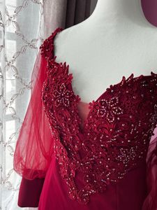 Maroon  evening gown