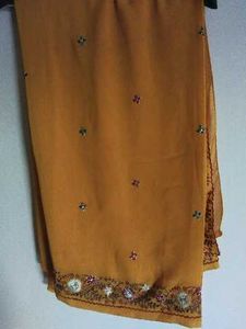 Vibrant Yellow Embellished Saree
