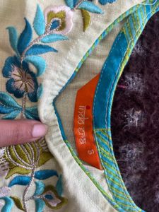 Indo Era Lime Green Embroidered Kurta Set