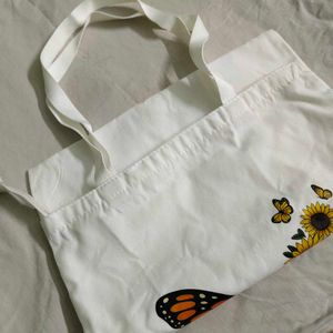 Cute Butterfly &amp; Sunflower Tote Bag