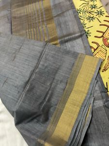 Elegant Grey Silk Saree
