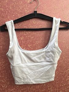 White Cropped Tank Top