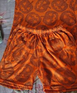 Orange Pumpkin Print Co-ord Set