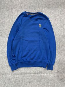 Men's Blue V-Neck Sweatshirt