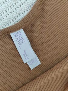 Cozy Brown Spaghetti Strap Dress