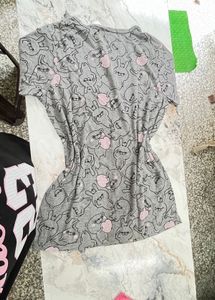 combo of 2 tops Cute Pink Graphic T-Shirt
